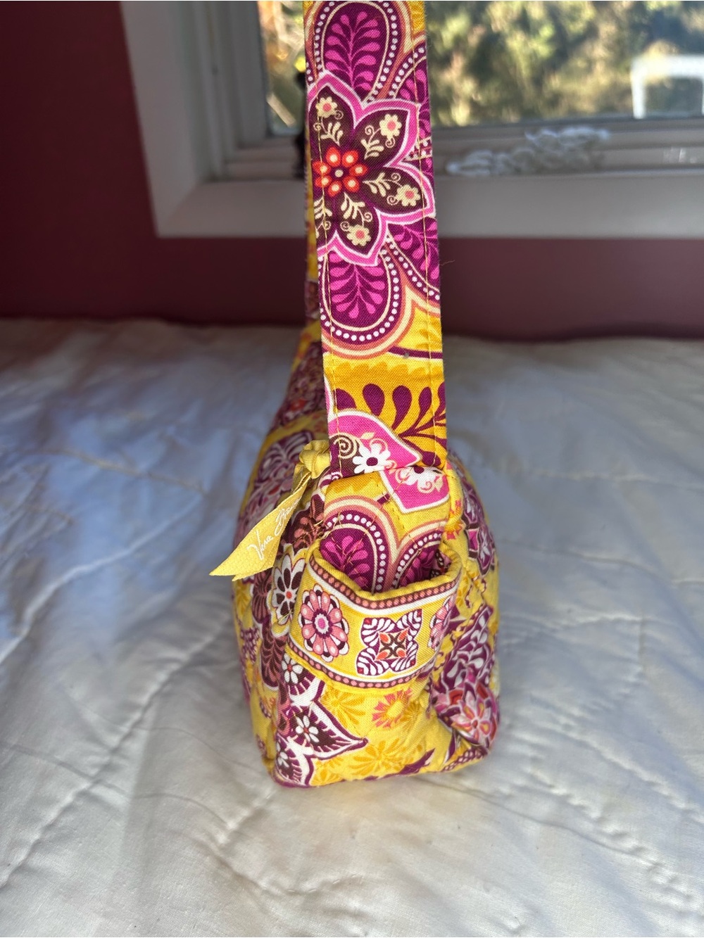 Vera Bradley Bali Gold Maggie Quilted Floral Shoulder Bag - Picture 3 of 6